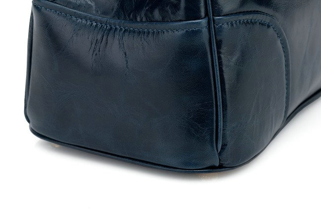 2014 Prada bright Leather Tote Bag for sale BN2533 darkblue